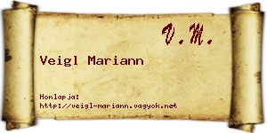 Veigl Mariann névjegykártya